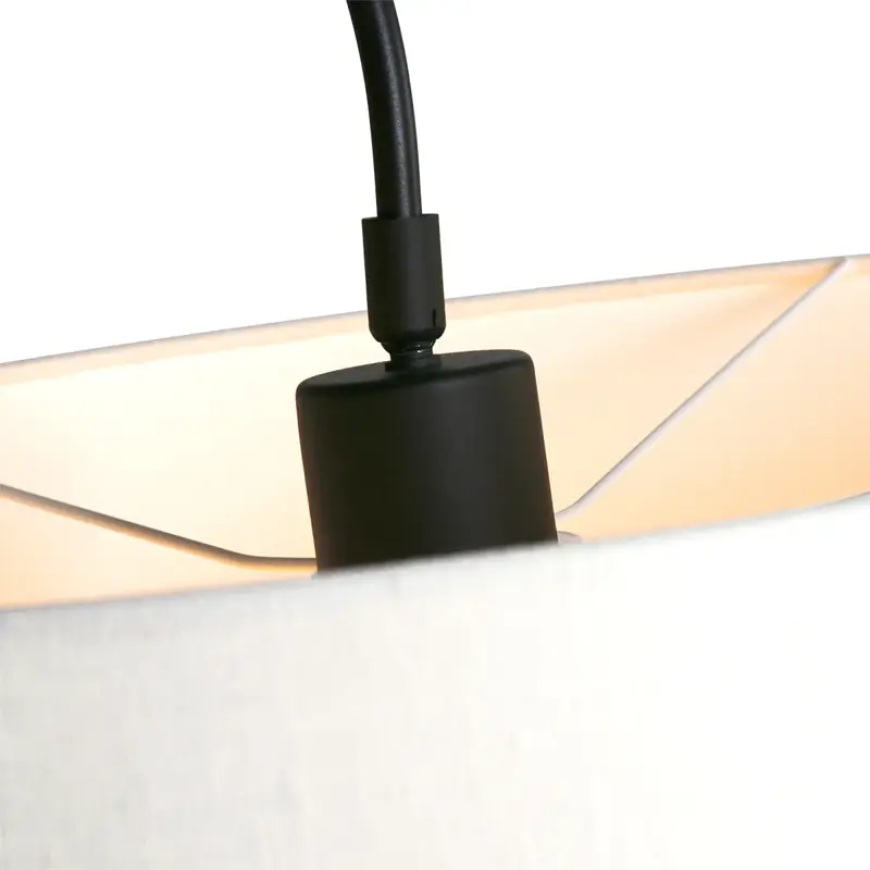 Foto 4 Wandlamp Elegant Classy 2574ZW+K1066QS Zwart-Wit Linnen Elegant Classy 9323ZW