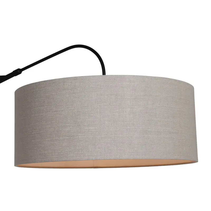 Foto 2 Wandlamp Elegant Classy 2574ZW+K1066RS Zwart-Grijs Linnen Elegant Classy 9324ZW