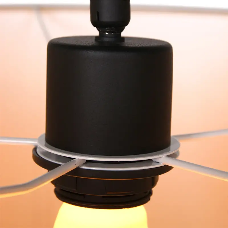 Foto 3 Wandlamp Elegant Classy 2574ZW+K1066RS Zwart-Grijs Linnen Elegant Classy 9324ZW