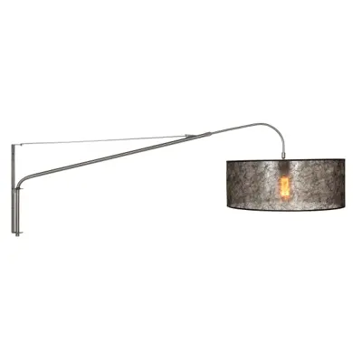 Foto van Wandlamp Elegant Classy 2574ST+K1066NS Staal-Sizoflor Zwart Elegant Classy 9325ST