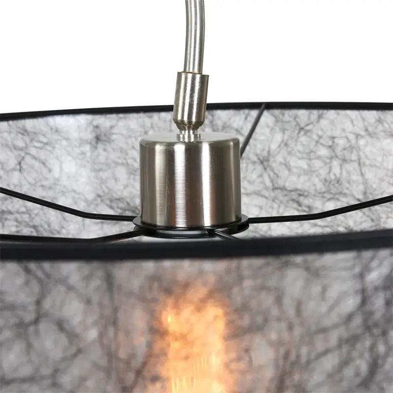 Foto 2 Wandlamp Elegant Classy 2574ST+K1066NS Staal-Sizoflor Zwart Elegant Classy 9325ST