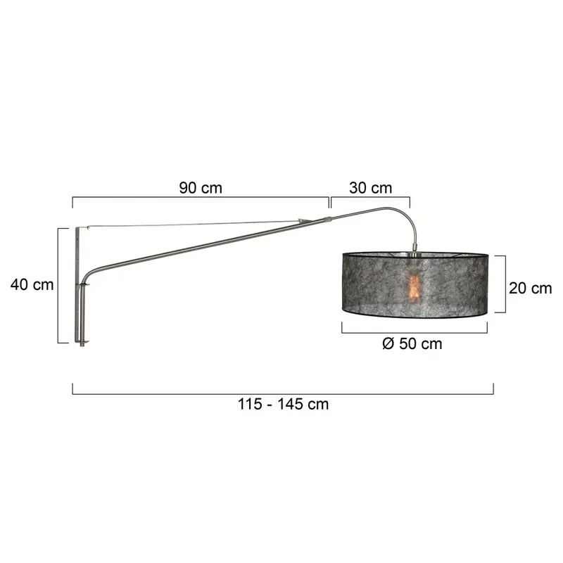 Foto 5 Wandlamp Elegant Classy 2574ST+K1066NS Staal-Sizoflor Zwart Elegant Classy 9325ST