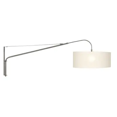 Foto van Wandlamp Elegant Classy 2574ST+K1066QS Staal-Wit Linnen Elegant Classy 9328ST