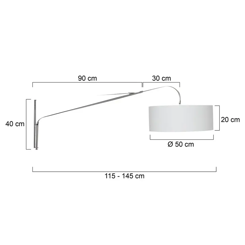 Foto 5 Wandlamp Elegant Classy 2574ST+K1066QS Staal-Wit Linnen Elegant Classy 9328ST