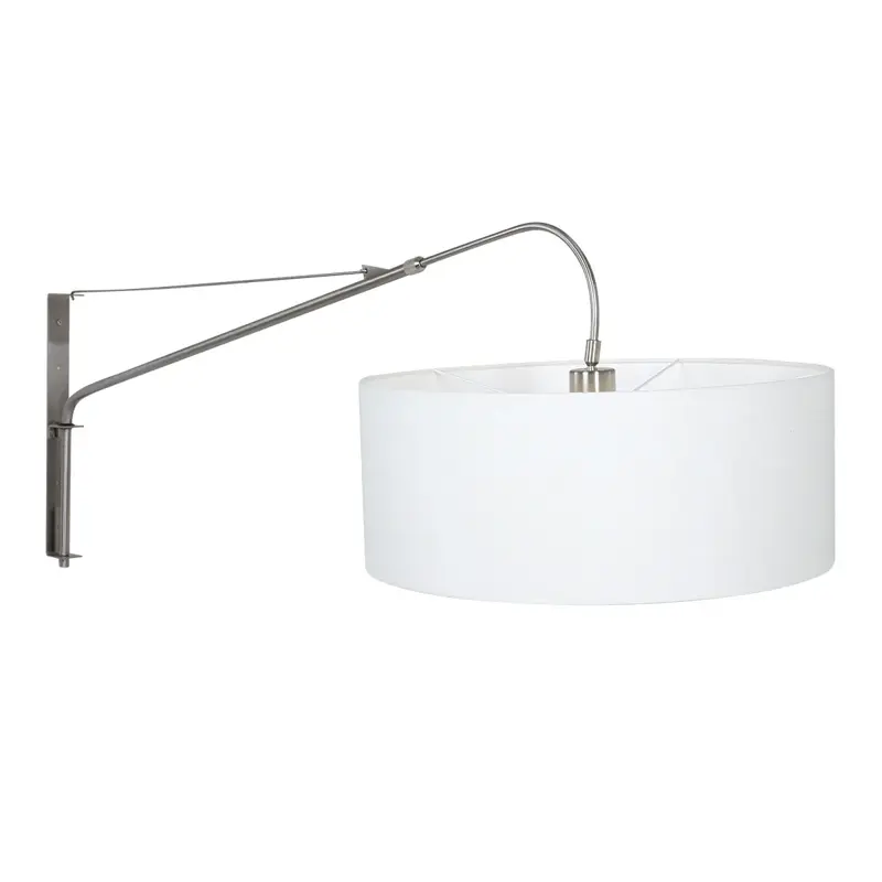 Foto 7 Wandlamp Elegant Classy 2574ST+K1066QS Staal-Wit Linnen Elegant Classy 9328ST