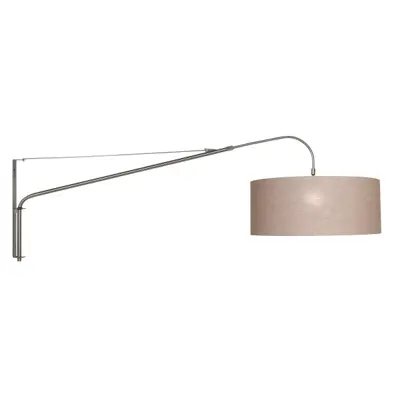 Foto van Wandlamp Elegant Classy 2574ST+K1066RS Staal-Grijs Linnen Elegant Classy 9329ST