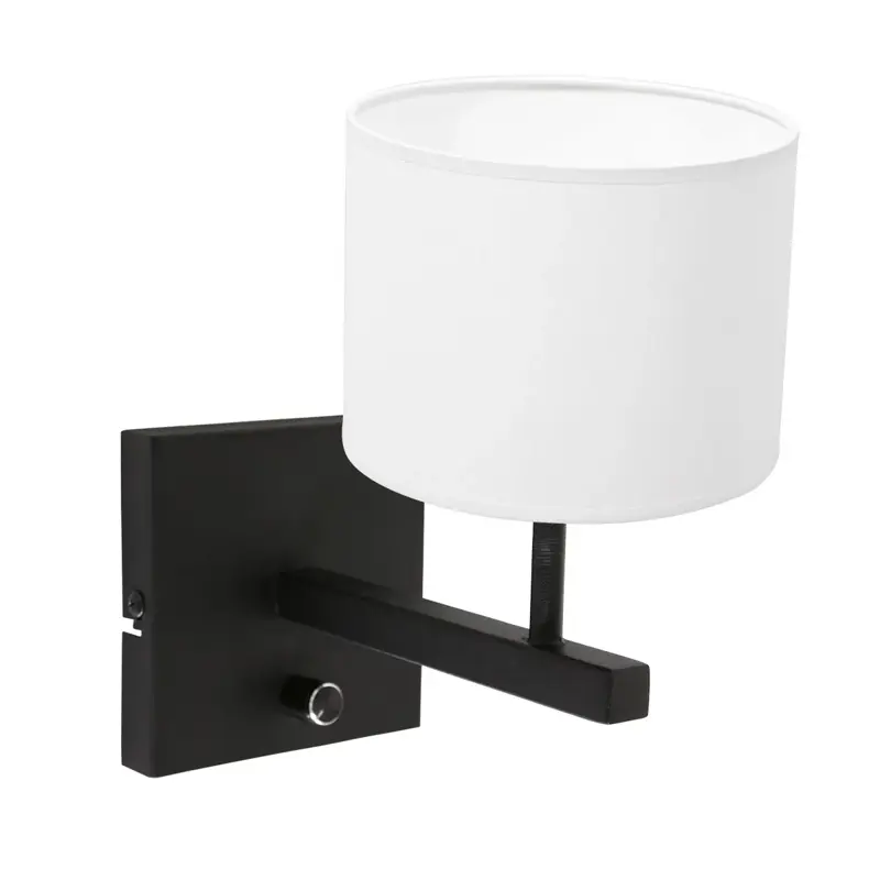 Foto 1 Wandlamp Stang 8171ZW Zwart + Kap Wit Chintz Stang 8171ZW