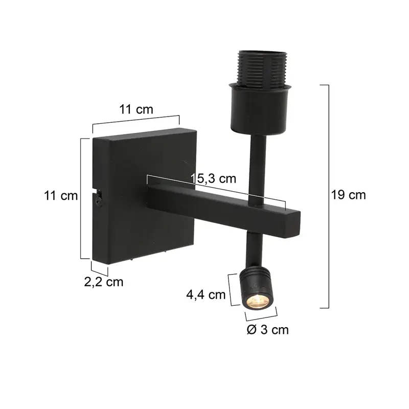 Foto 5 Wandlamp Stang 2995ZW Zwart Stang 2995ZW
