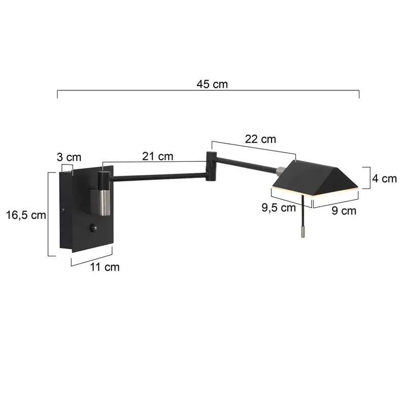 Foto 5 Wandlamp Retina 3402ZW Zwart Retina 3402ZW