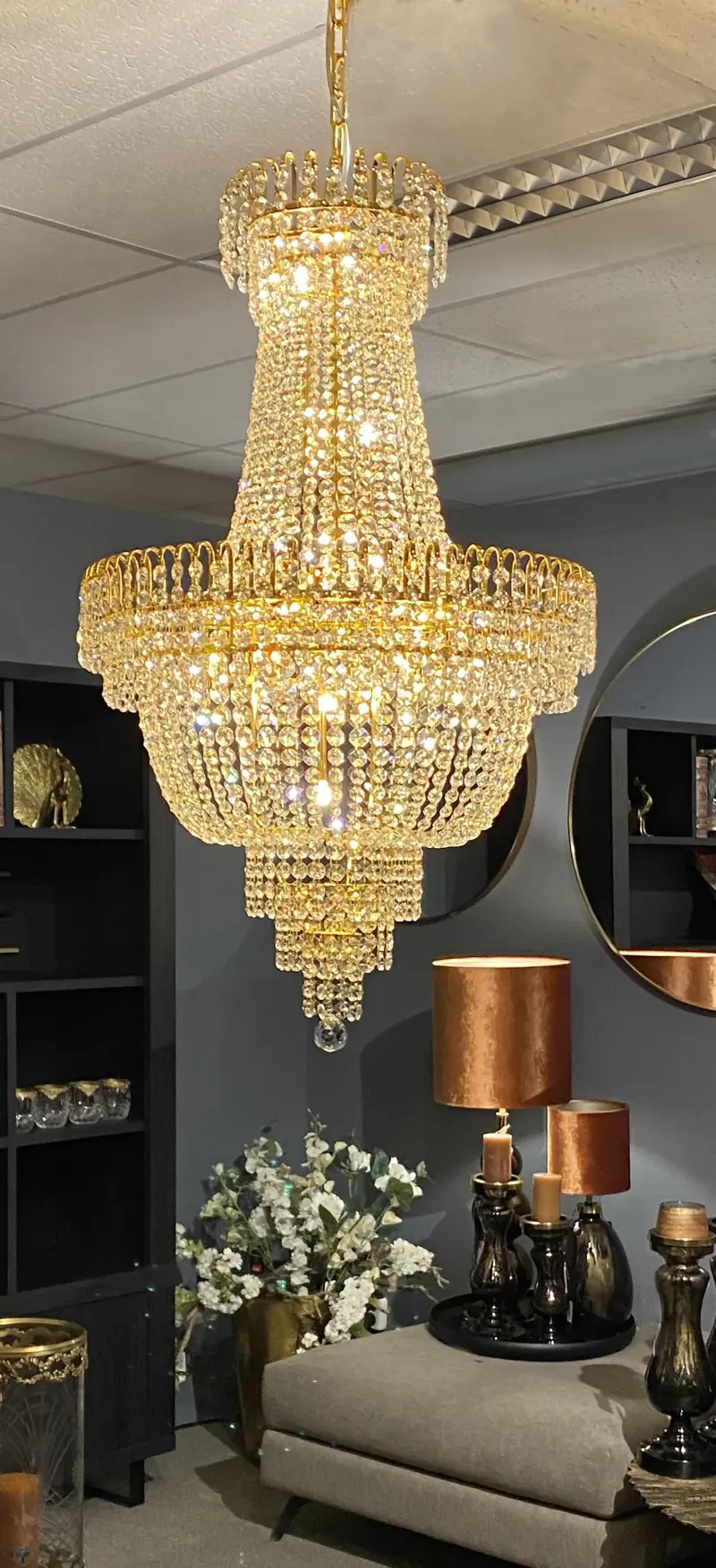 Foto 1 Kristal Hanglamp Elise 60cm Goud