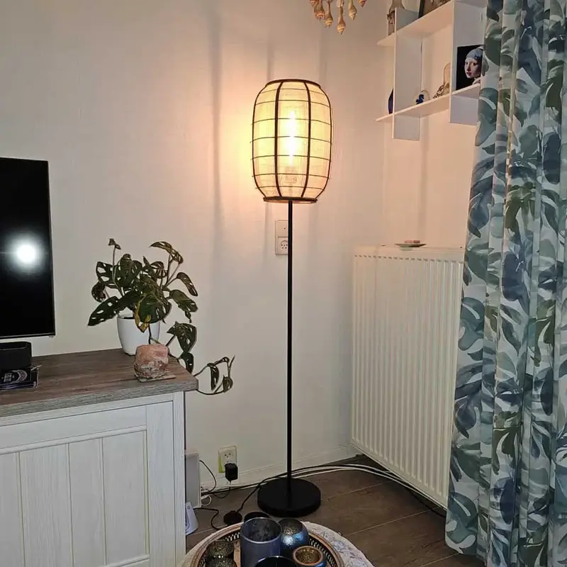 Foto 5 vloerlamp hout Jute