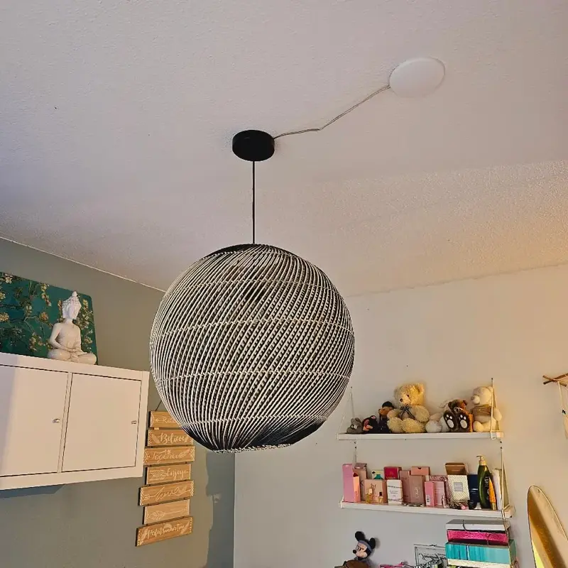 Foto 4 rieten hanglamp Stripes Globe 50 cm 510641