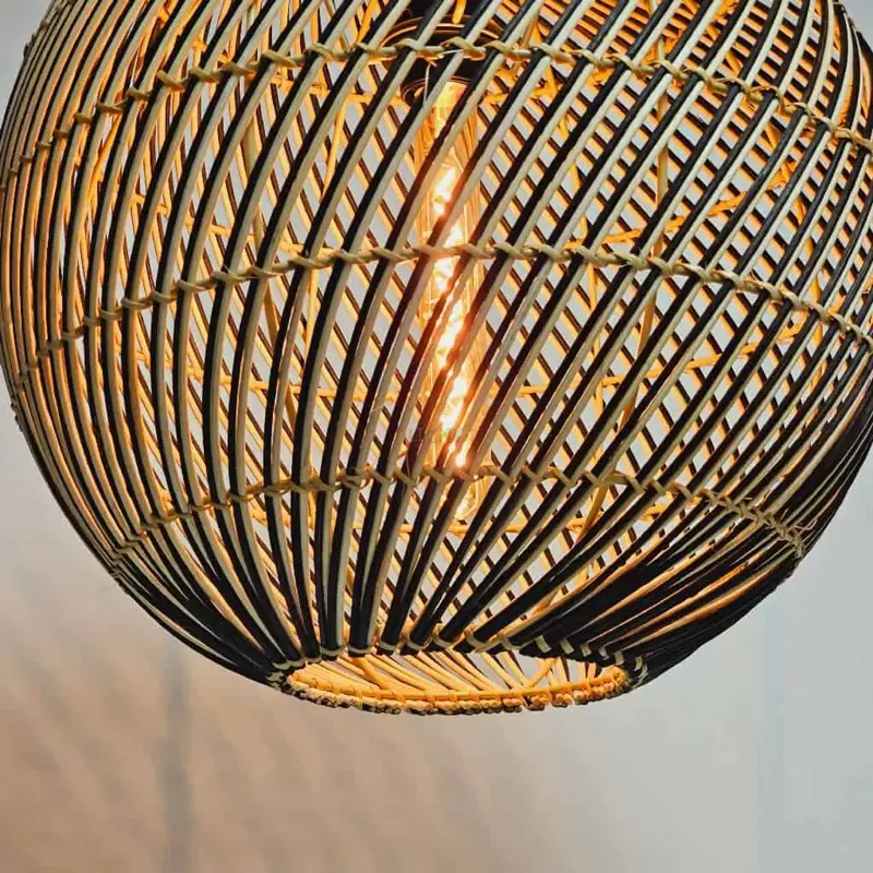 Foto 7 rieten hanglamp Stripes Globe 40 cm 510639
