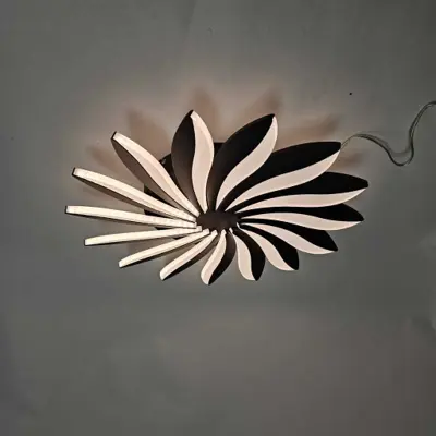 Foto van Plafondlamp Edelweiss zwart 48cm dimbaar afstandbediening