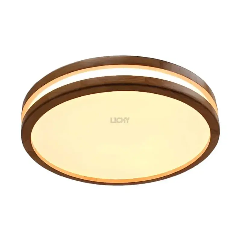 Foto 2 Plafondlamp hout dubbele rand 40cm Frank