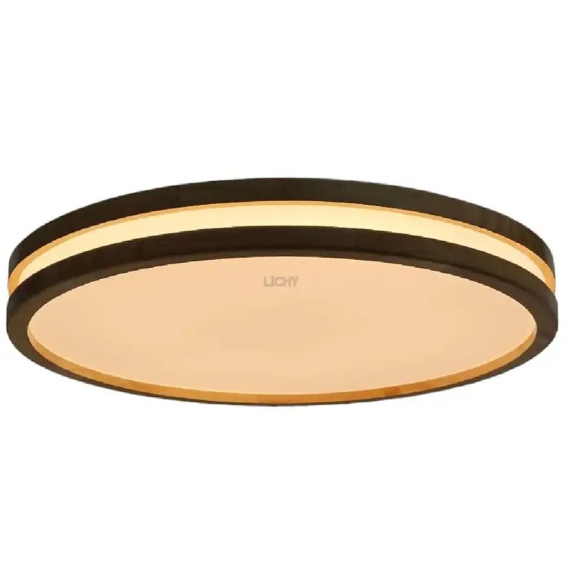Foto 1 Plafondlamp hout dubbele rand 50 cm Frank