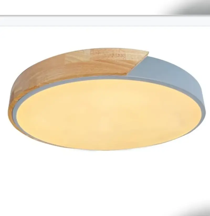 Foto 1 Plafondlamp hout 50cm hout en staal Frank