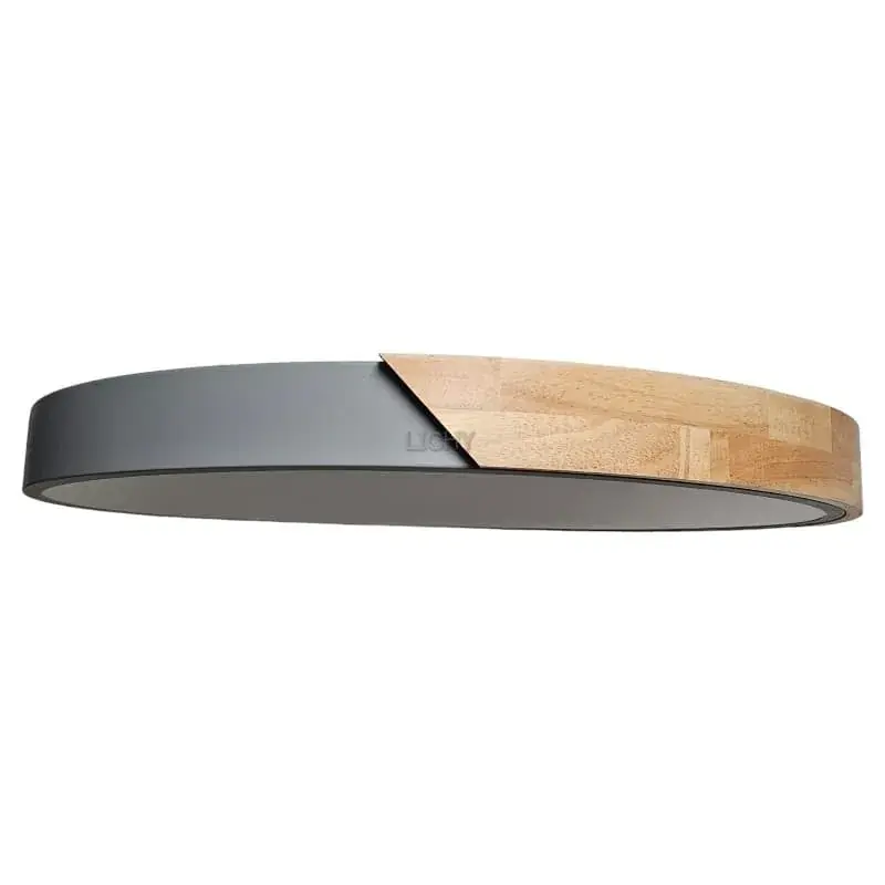 Foto 9 Plafondlamp hout 50cm hout en staal Frank