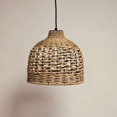 Foto van Hanglamp Lara zeegras riet open 26cm hoog