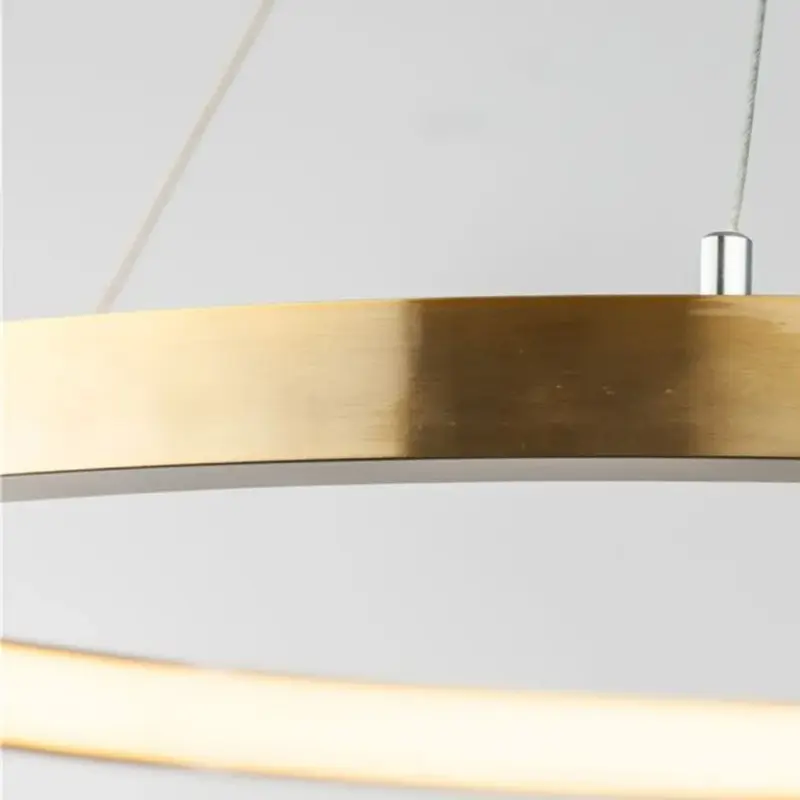 Foto 2 Hanglamp Ring goud messing 60cm dimbaar