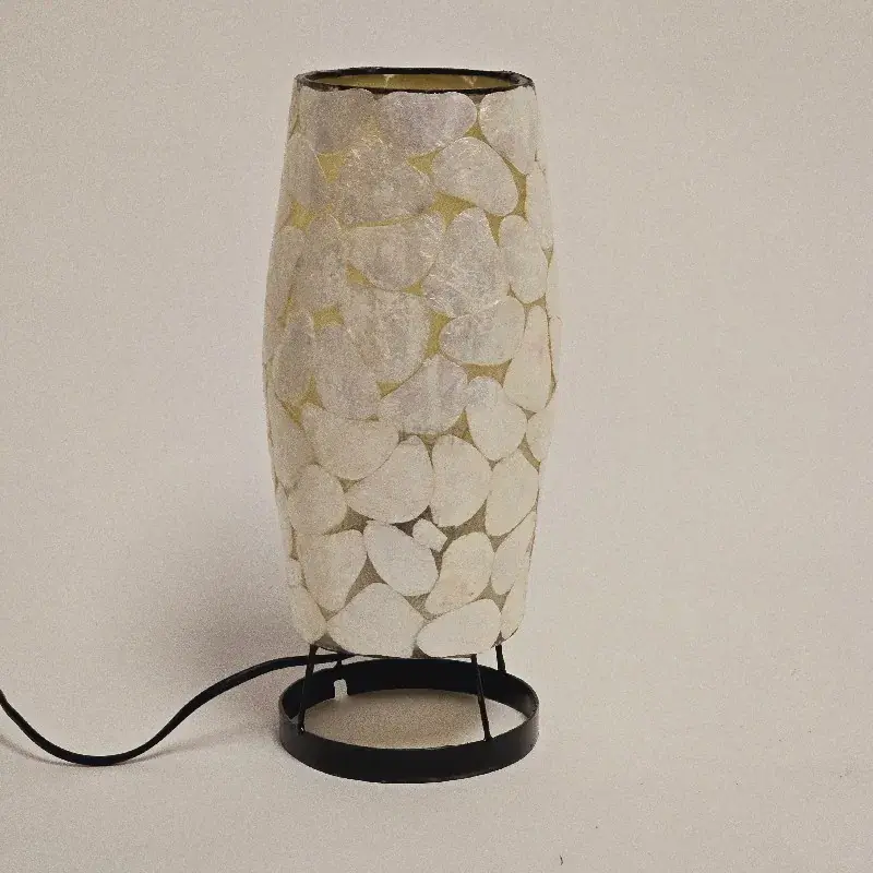Foto 2 Tafellamp schelp Stone wit 30 cm hoog