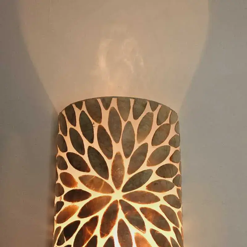 Foto 3 Wandlamp flower schelp goud 24x30