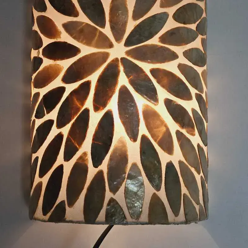 Foto 4 Wandlamp flower schelp goud 24x30