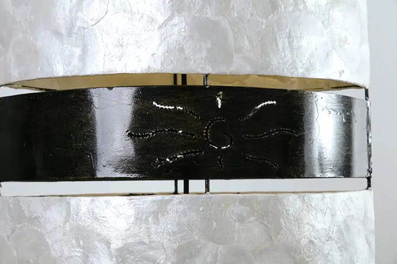 Foto 2 Vloerlamp schelp Ovaal Plat 150cm Parelmoer Wit 15064-150