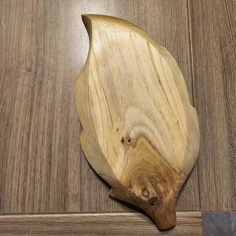 Foto 2 bakje hout met schelp ingelegd klein
