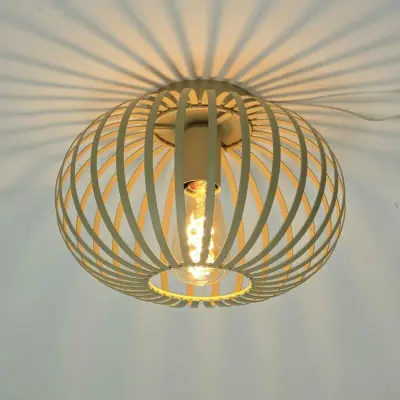 Foto van Plafondlamp zandkleur Agli 30cm 230031