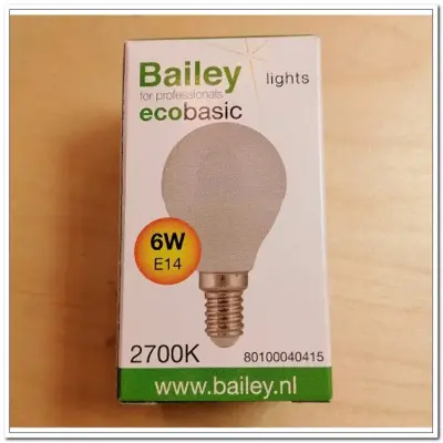 Foto van BAIL LED G45 E14 240V 6W 2700K niet dimbaar