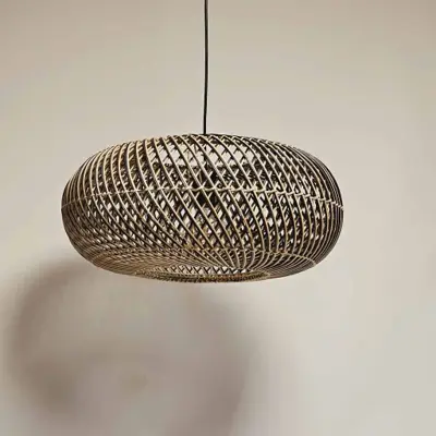 Foto van Rieten lamp Stripes 50cm 510904 hanglamp