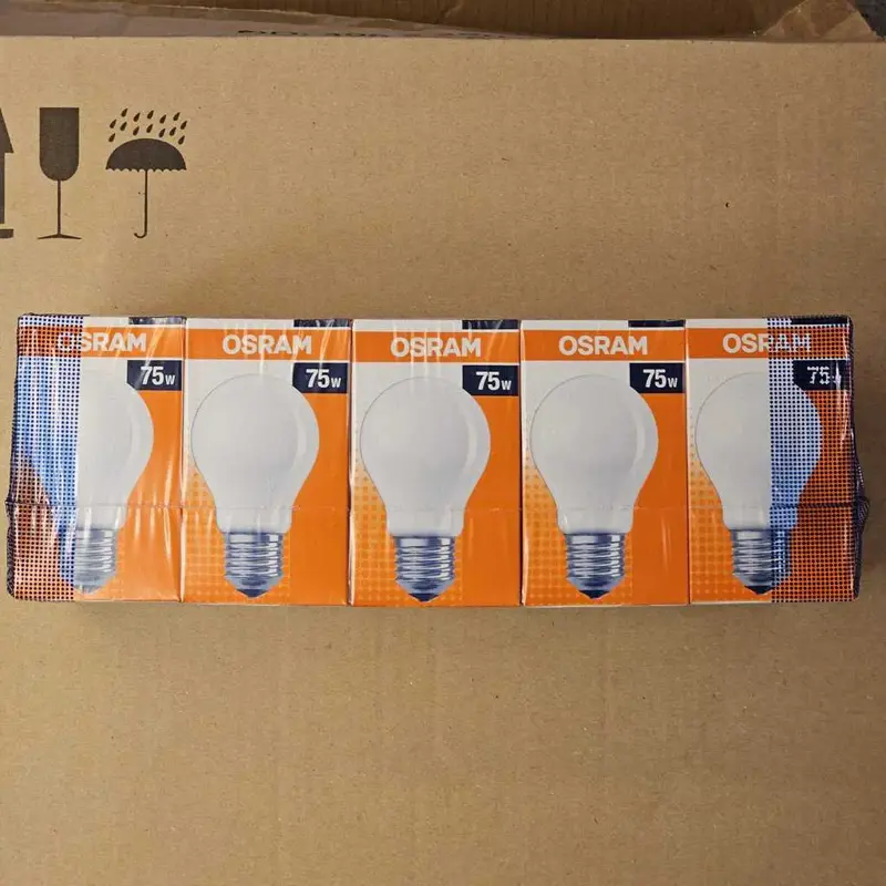Foto 1 10 stuks gloeilamp Osram 75w e27 mat dimbaar