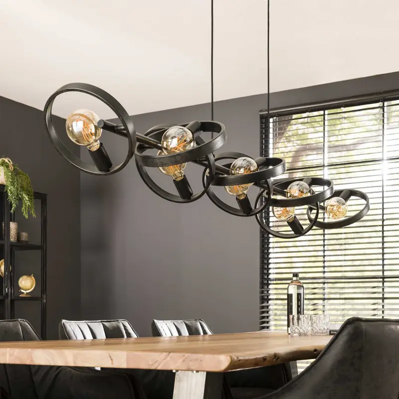 Foto 4 Landelijke Hanglamp Hoover 8 lichts