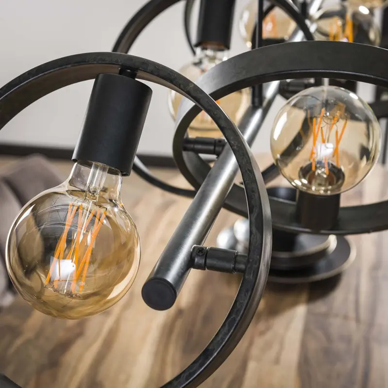 Foto 4 Landelijke Hanglamp Hoover 6 lichts