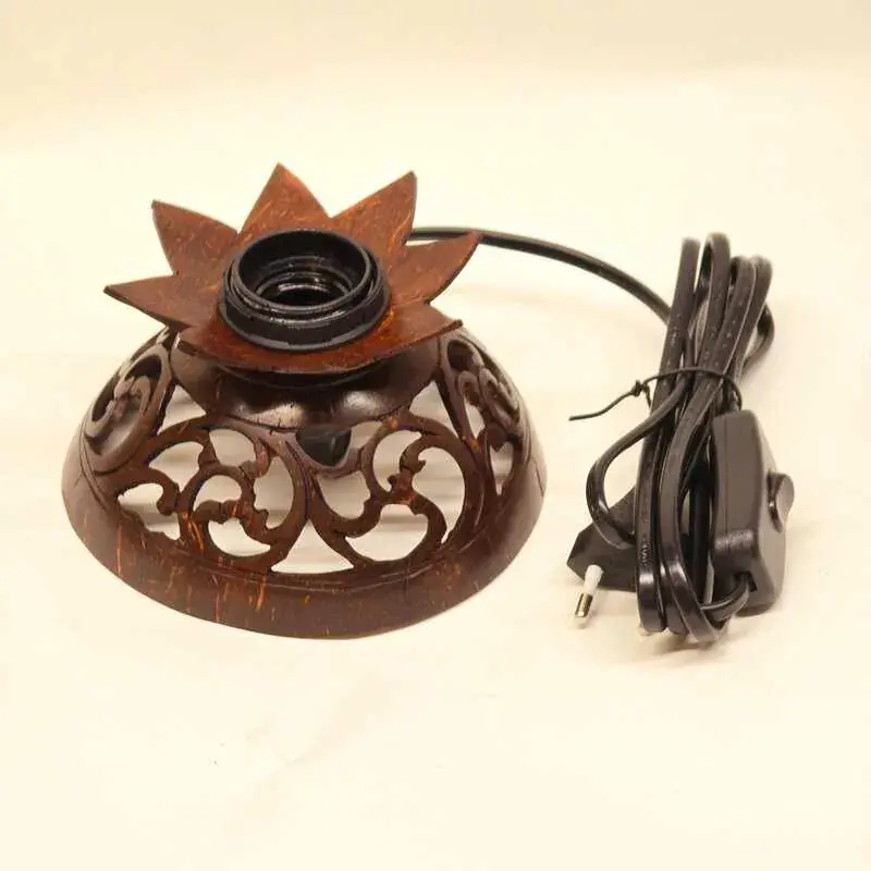 Foto 4 Nachtkastlampje sfeerlamp kokosnoot luxe tak op voetje e27