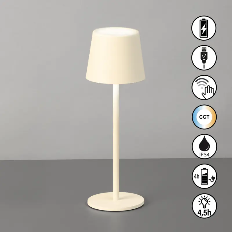 Foto 1 Oplaadbaar lampje Roxi Zand Beige