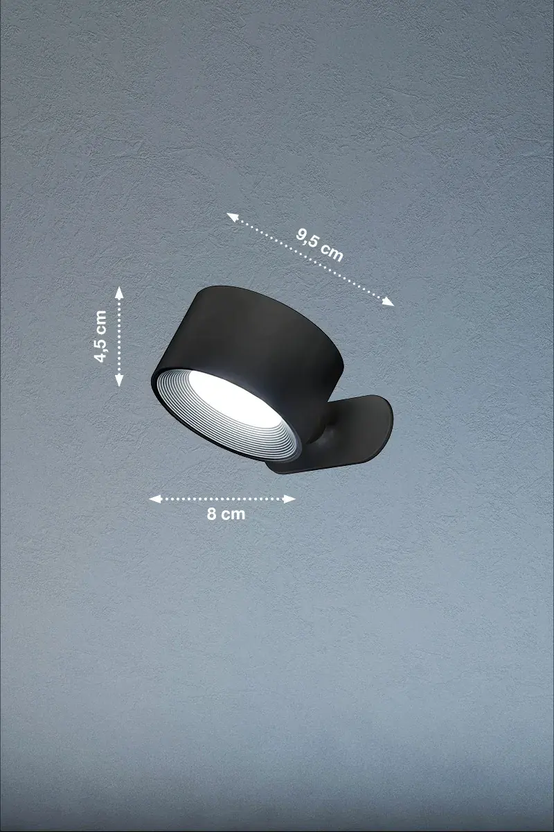 Foto 2 Wandlamp Magnetic Zwart Oplaadbaar