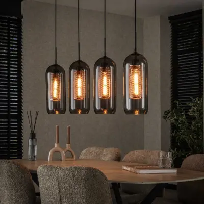 Foto van Moderne hanglamp Copper 4-lichts