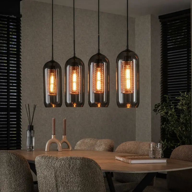 Foto 1 Moderne hanglamp Copper 4-lichts