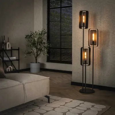 Foto van Vloerlamp Rotate zwart 3 lichts
