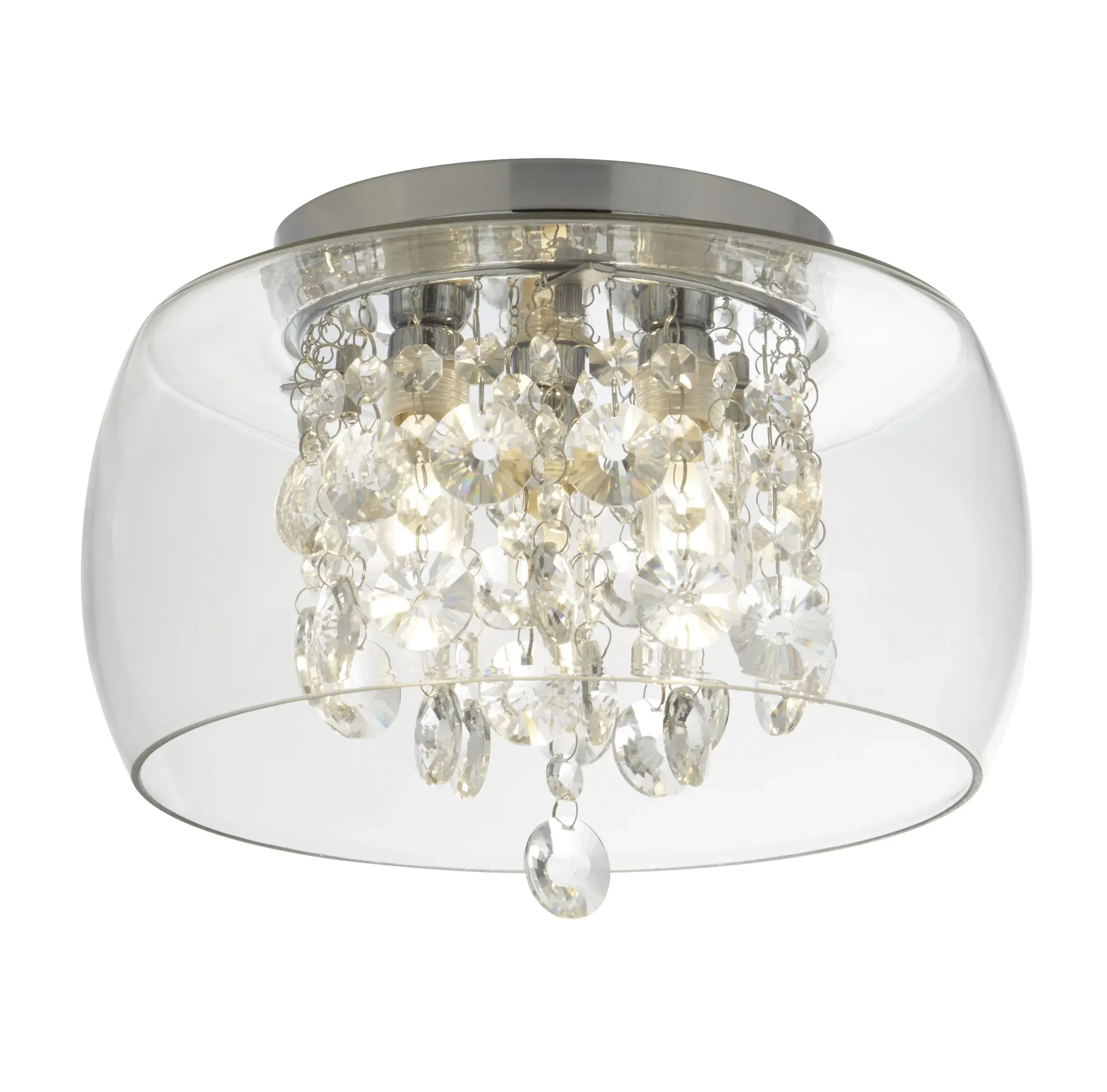 Foto van Scope Bathroom Wall Light- Chrome Metal & Clear Etched Glass