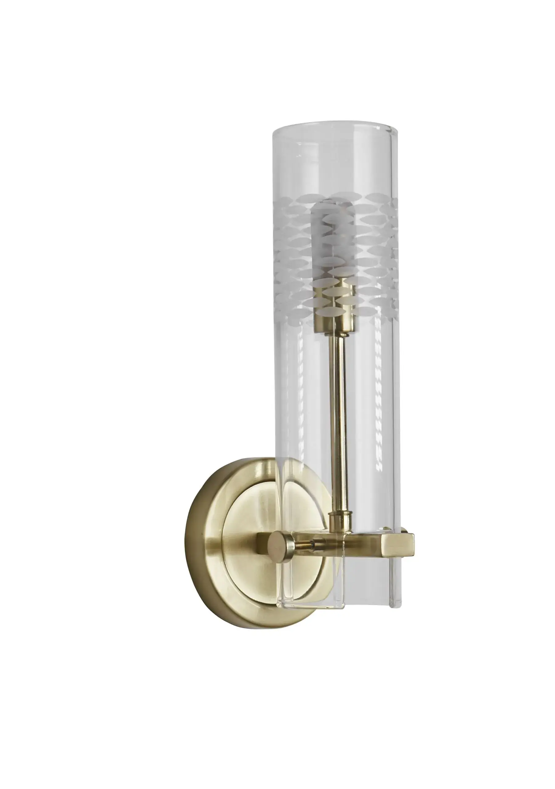 Foto 2 Scope Bathroom Wall Light - Satin Brass & Clear Etched Glass