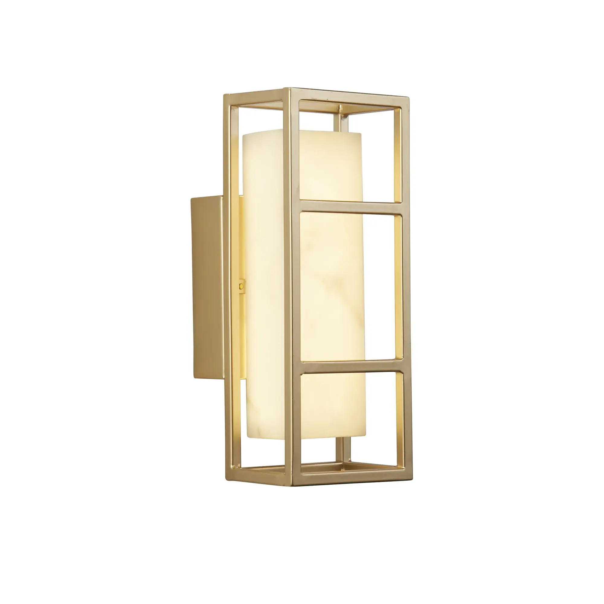 Foto van Clamp Wall Light - Gold Metal, Ribbed Clear & Opal Diffuser