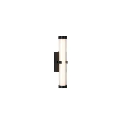 Foto van Clamp Wall Light - Black Metal, Ribbed Clear & Opal Diffuser