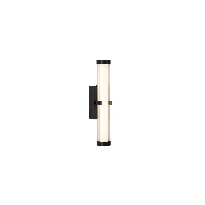 Foto 1 Clamp Wall Light - Black Metal, Ribbed Clear & Opal Diffuser