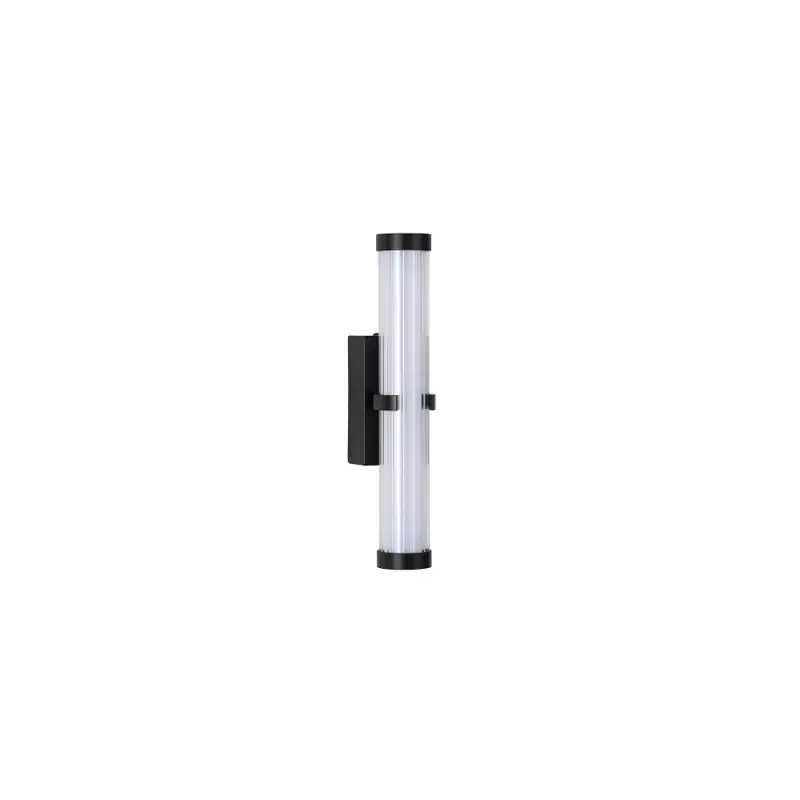 Foto 2 Clamp Wall Light - Black Metal, Ribbed Clear & Opal Diffuser