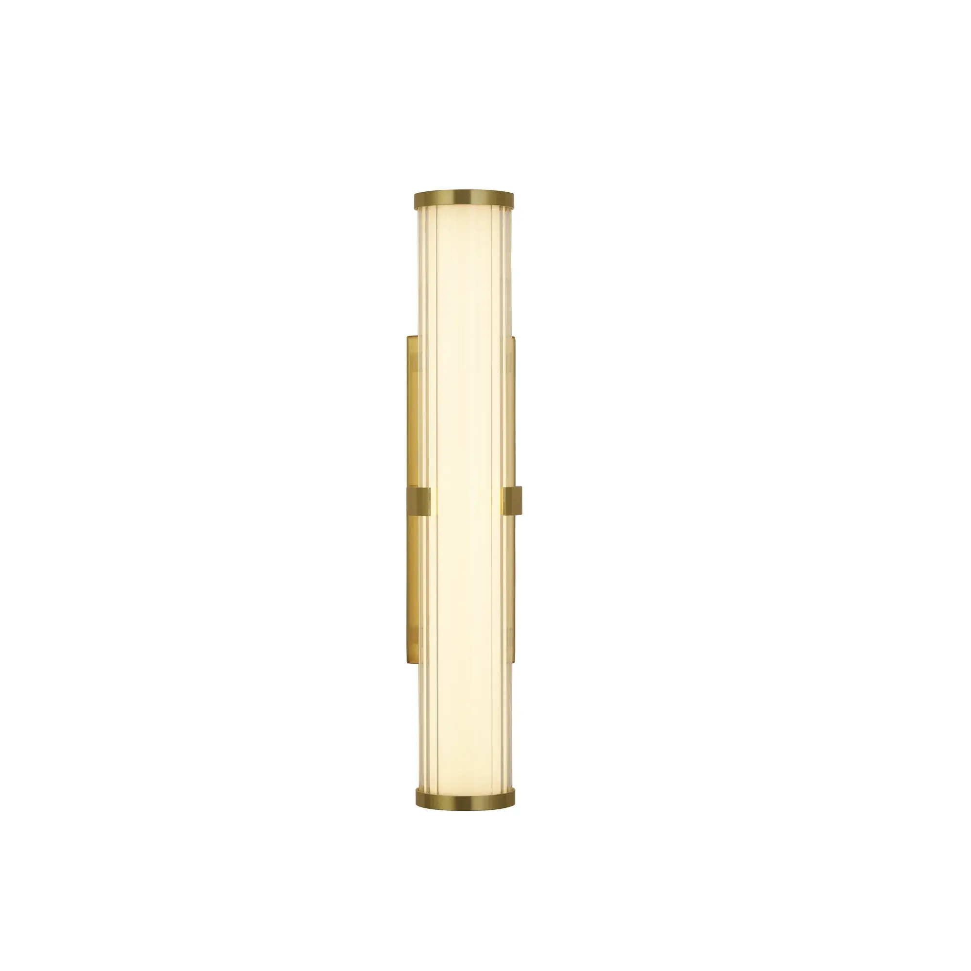 Foto 1 Clamp Wall Light - Gold Metal, Ribbed Clear & Opal Diffuser