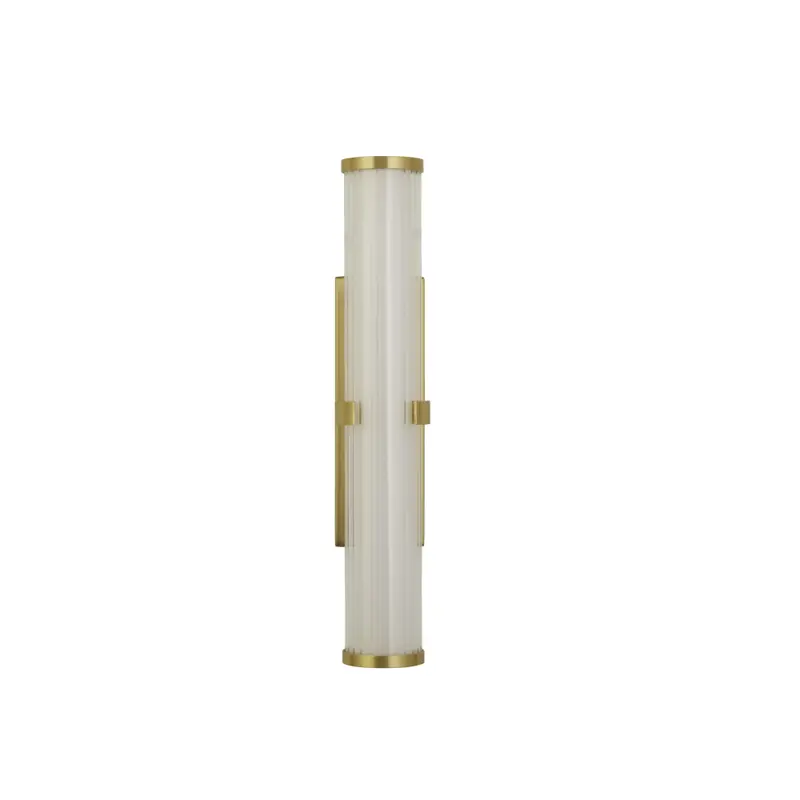 Foto 2 Clamp Wall Light - Gold Metal, Ribbed Clear & Opal Diffuser