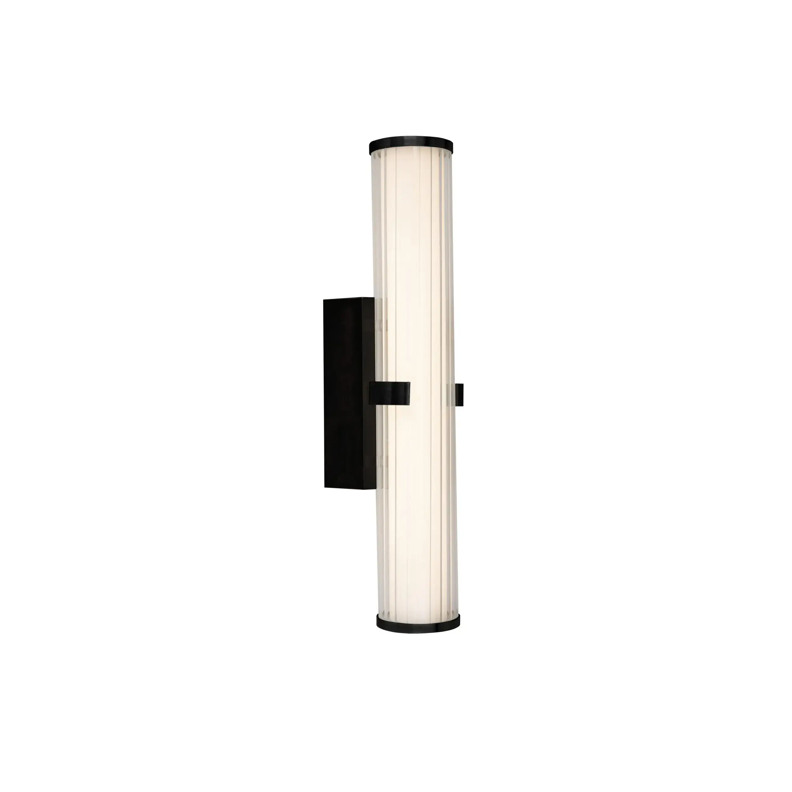 Foto 1 Clamp Wall Light - Black Metal, Ribbed Clear & Opal Diffuser